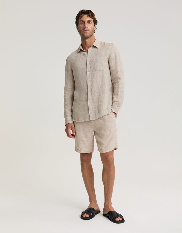 Sportscraft - Long Sleeve Linen Yarn Dyed Shirt