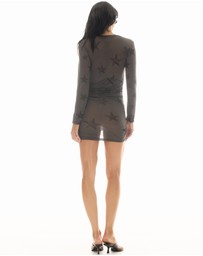 THE TALES - Black Star Mesh Ruched Dress