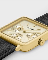 Cluse - La Tetragone Multifunction Gold/Black Lizard Leather