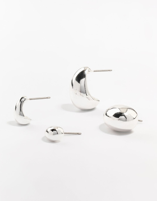 Lovisa - Silver Plated Teardrop Stud Earrings 2-Pack