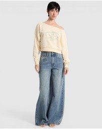 GUESS Originals - GUESS Originals Eco Boat Neck Distressed Sweatshirt