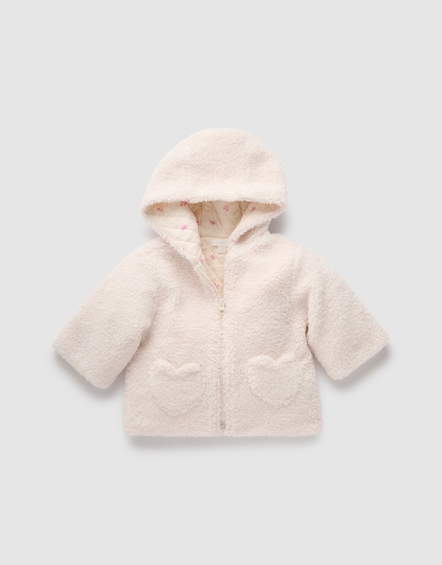 Purebaby - Shearling Hooded Jacket-Kids-Babies