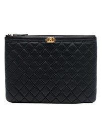 Pre-Loved by Azura Reborn - Pre-Loved Medium Quilted Caviar Boy O Case Clutch