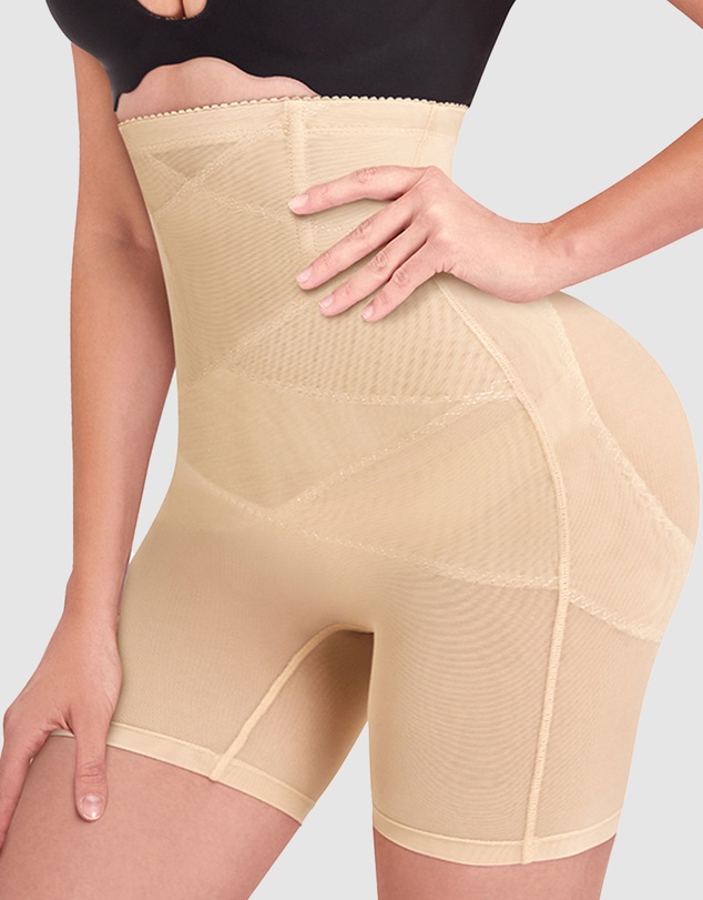 B Free Intimate Apparel - High Waist Power Mesh Tummy Control Shorts