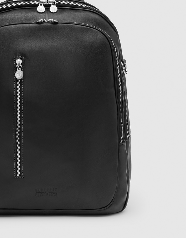 Republic of Florence - The Belfast Matt Black Laptop Backpack