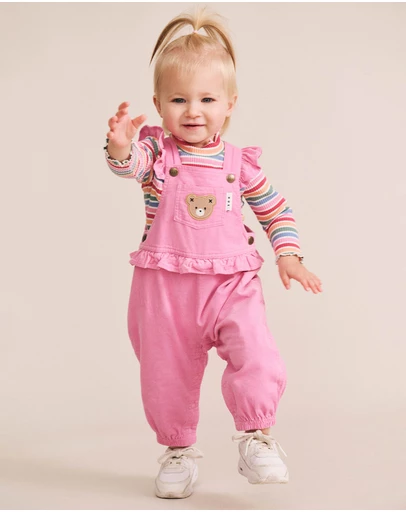 Huxbaby - Classic Frill Cord Overalls - Babies-Kids