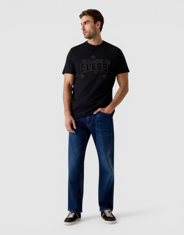 GUESS - Basic Peony Stitch Short Sleeve T-Shirt