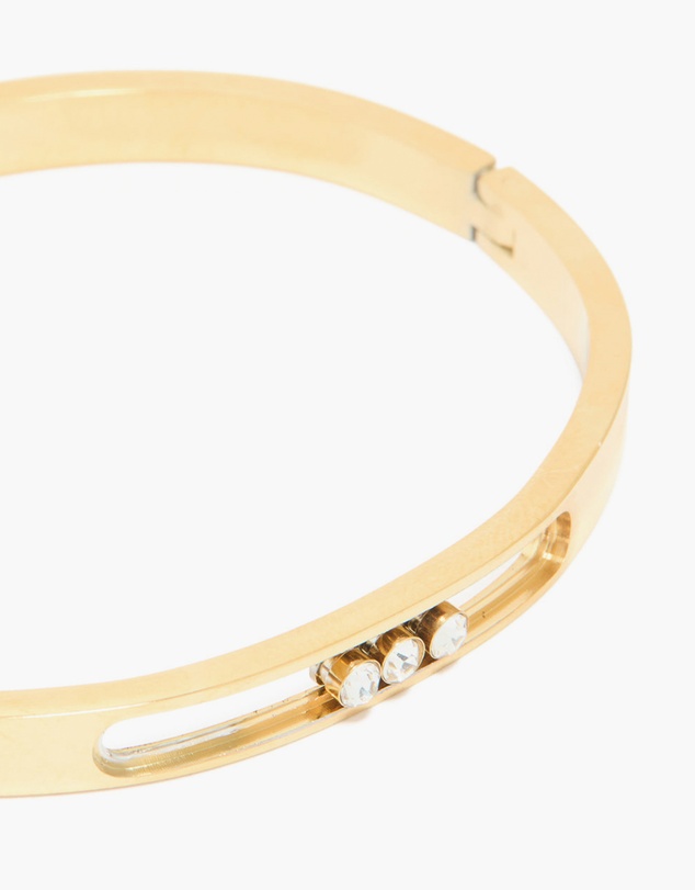 Lovisa - Waterproof Gold Plated Stainless Steel Diamante Hinged Bangle