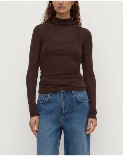 Assembly Label - Nora Merino Wool Layered Turtleneck Top