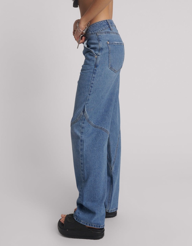 ONE TEASPOON - Western Wonders Mid Waist Straight Leg Denim Jeans - Blue Estate