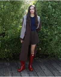 AERE - Anders Suede Look Tailored Shorts