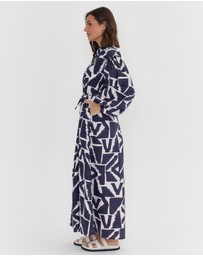 ALEXANDRA - Jack Dress Navy Geo Print
