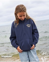 Skwosh - Good As Gold Kids Half Zip Sweat in Navy