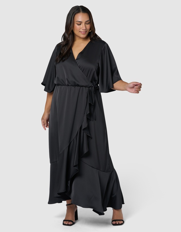Pink Dusk by Curve Project - Smouldering Wrap Maxi Dress