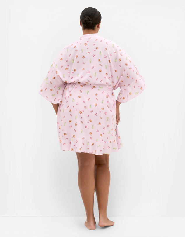 City Chic - Kitty Berry Print Sleepwear Kimono