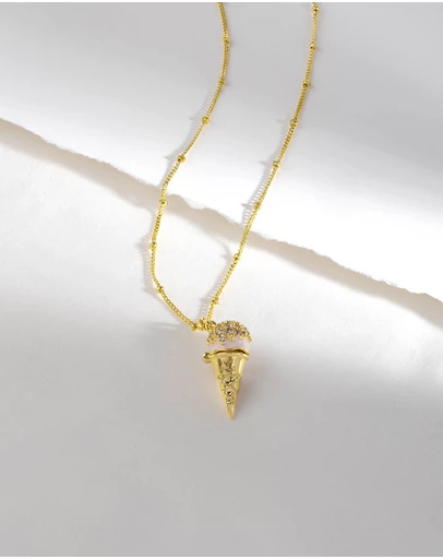 Wanderlust + Co - Cafe W+Co Ice-Cream Gold Necklace