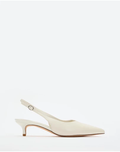 Atmos&Here - Stephanie Leather Sling Back Heels