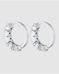 Elli Jewelry - Earrings Hoops Crystal 925 Sterling Silver