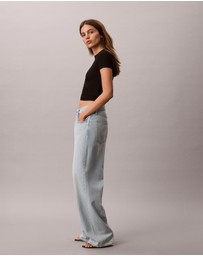 Calvin Klein Jeans - Contour Rib Logo Cropped Tee