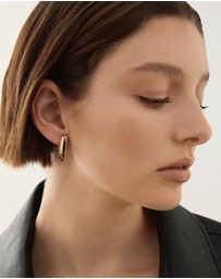 Najo - Swan Yellow Gold Huggie Earrings
