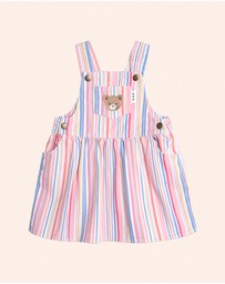 Huxbaby - Pastel Stripe Pinafore Dress - Babies-Kids