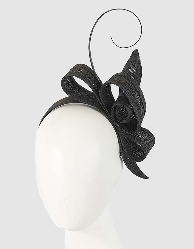 Max Alexander - Large Black Sizal Bow Racing Fascinator