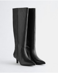 & Other Stories - Kitten Heel Leather Knee Boots