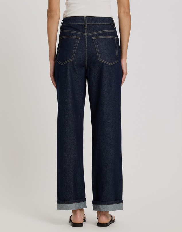 Atmos&Here - Mona Mid Rise Turn-Up Jeans