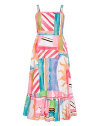 City Chic - Plus size Sunlit Print Maxi Dress - peachy pink