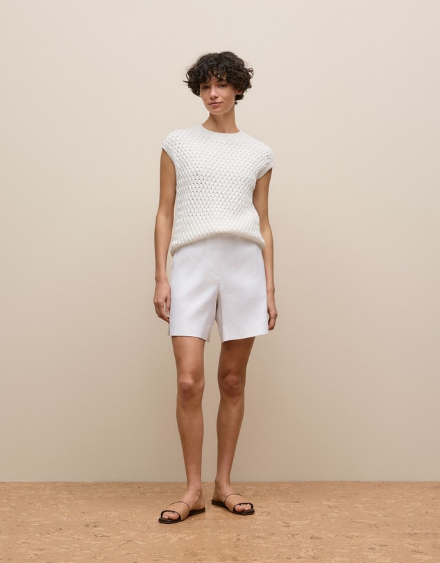 Trenery - Cotton Knit Sleeveless Tunic in White