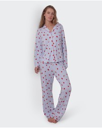 Bras N Things - Strawberry Patch Long Pant - Light Blue
