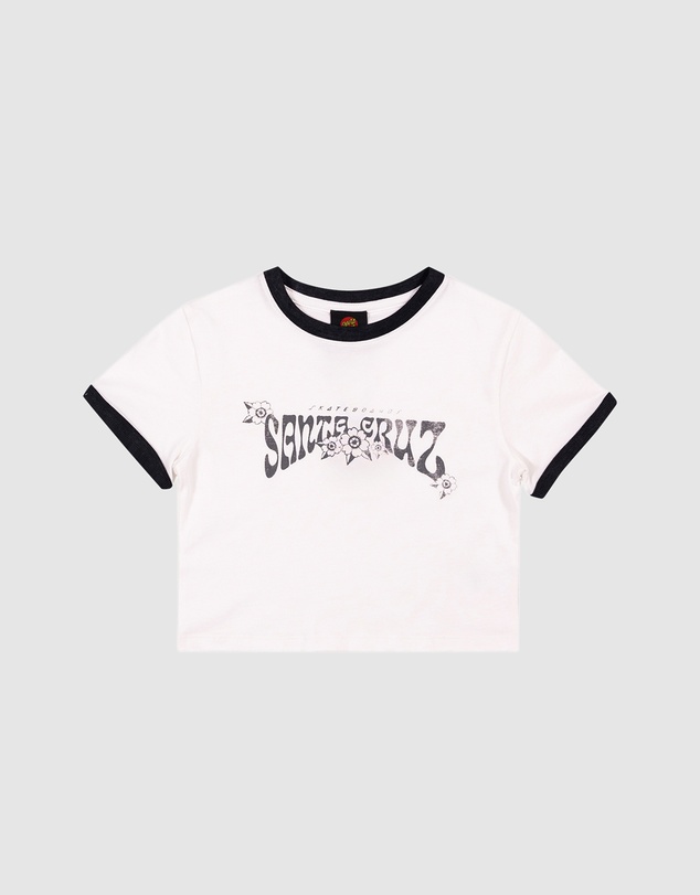 Santa Cruz - Strange Hibiscus Ringer Baby Tee - Kids-Teens