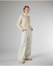 DRICOPER DENIM - Mila Ivory Mid Rise Palazzo Jeans