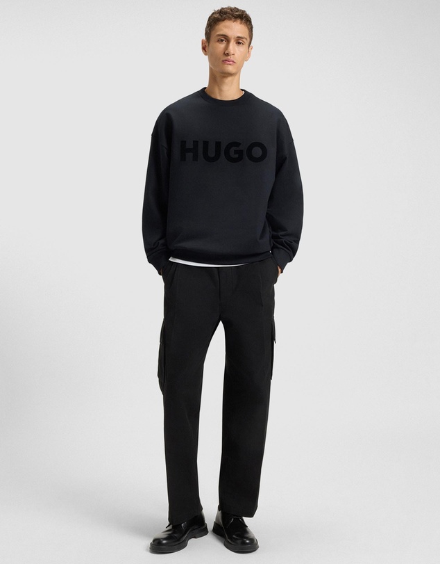 HUGO - Oversized-Fit Sweatshirt in Cotton Terry With Tonal Logo