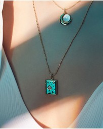 Wanderlust + Co - Fly Me To The Moon Gold Locket Necklace