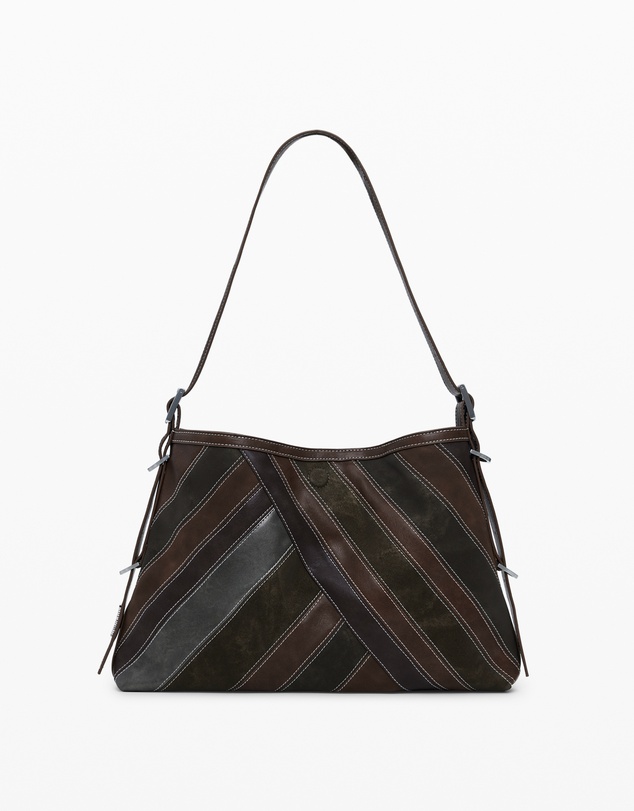 Desigual - Medium shoulder bag with stitching