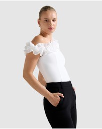 Forever New - Sadie Tipped Shoulder Ruffle Top