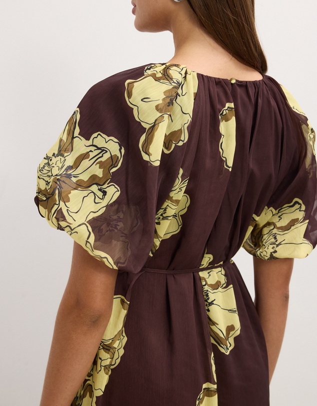 The Fated - Noa Puff Sleeve Midi Dress