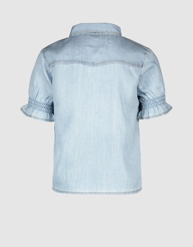 Like FLO - Soft Denim Knotted Blouse - Kids-Teens