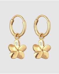 Elli Jewelry - Earrings Hoops Crystal Frangipani 925 Sterling Silver Gold-Plated