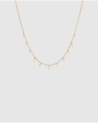Elli Jewelry - Pearl Coin Necklace in Gold-Plated 925 Silver