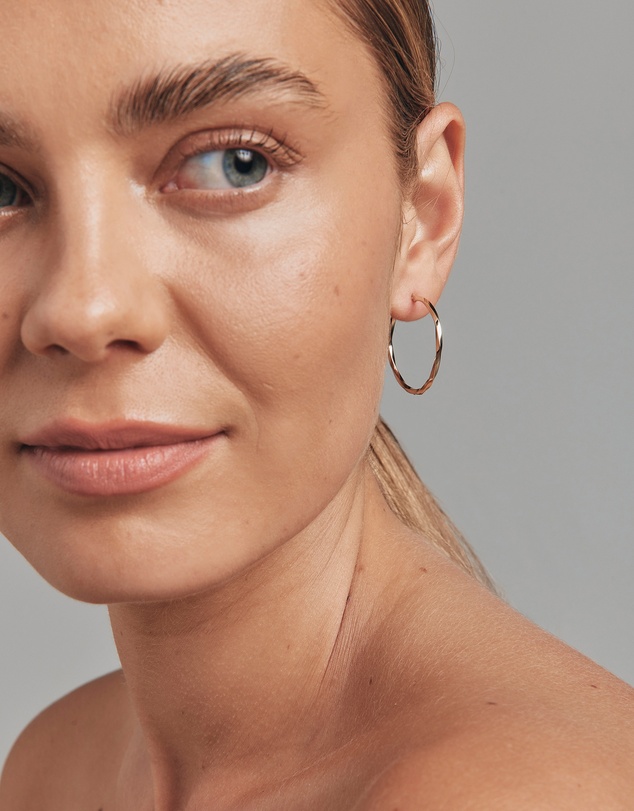 Michael Hill - 28mm Square Twist Hoop Earrings in 10kt Yellow Gold