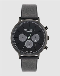 Ted Baker - Haarvin Chronograph 44mm Black Dial and Leather Strap