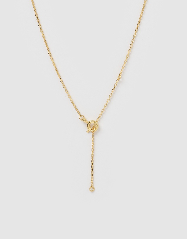 Izoa - Pearl Letter D Necklace Gold