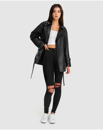 Belle & Bloom - BFF Belted Leather Jacket