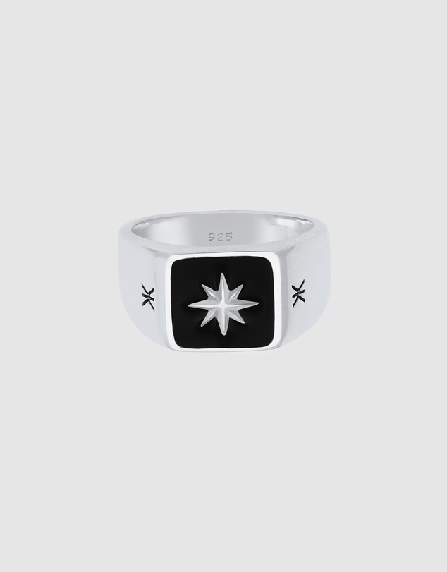 Kuzzoi - ICONIC EXCLUSIVE - Enamel Signet Ring in 925 Sterling Silver