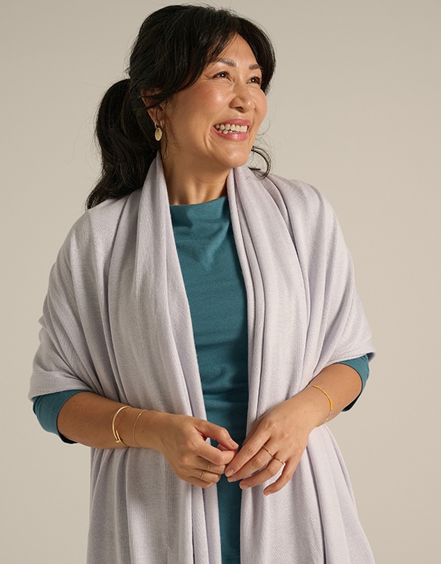 Bamboo Body - Bamboo & Recycled Cashmere Wool Travel Wrap - Heather
