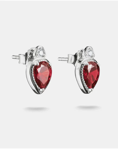THOMAS SABO - THOMAS SABO Stud Earrings with Red Teardrop Stones Silver