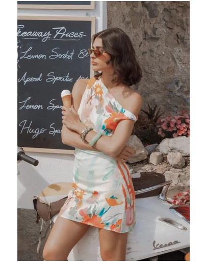 Petal & Pup - Elvira Mini Dress - Blue Alfresco Floral