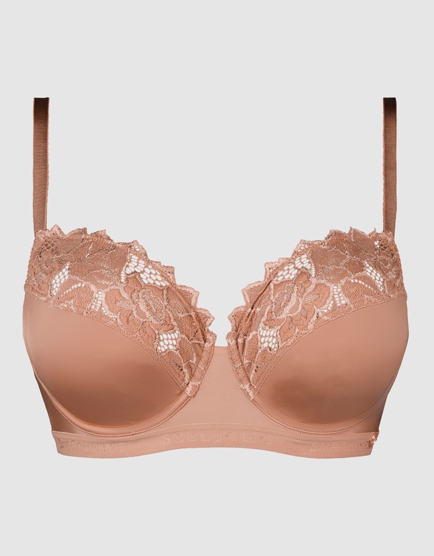 Sans Complexe - Arum Gloss Wired Half Cup Longline Bra with Lace